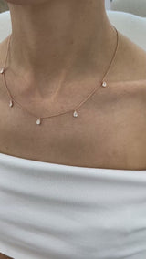 Diamond Chain Necklace 0.8 ct Rose Gold