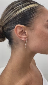 Diamond Dangle Earrings 0.8 ct Yellow Gold