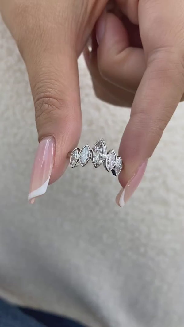 Diamond Band Ring 1.1 ct White Gold