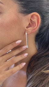 Diamond Drop Earrings 3.9 ct White Gold