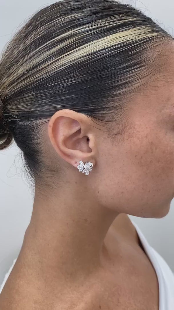 Diamond Stud Earrings 2.20 ct White Gold