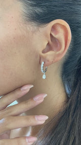 Diamond Dangle Earrings 2 ct White Gold