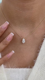 Diamond Pendant Necklace 2 ct Yellow Gold