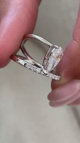 Ambre Engagement Ring 1.2ct TCW, 14K Gold