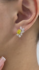 Diamond Stud Earrings 3.2 ct Yellow Gold