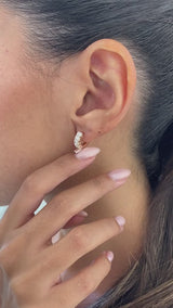 Diamond Dangle Earrings 1.4 ct Rose Gold