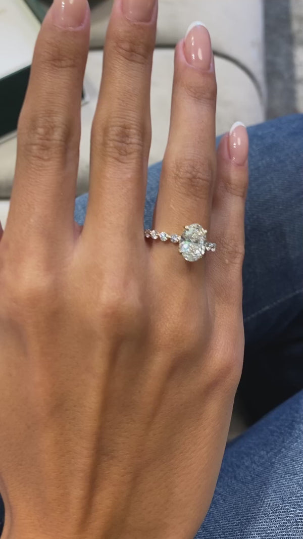 Baylor Pave Diamond Engagement Ring, Yellow Gold 18K