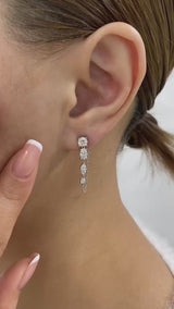Multishape Jacket Earrings 1.8ct TCW, White Gold 14K
