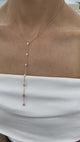 Diamond Lariat Necklace 0.8 ct Rose Gold