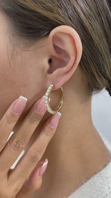 Diamond Hoop Earrings 3.1 ct Yellow Gold