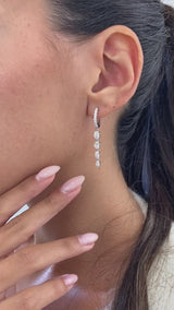Diamond Drop Earrings 2.1 ct White Gold