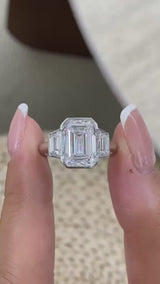 Claudia 6.3 Radiant Lab-Grown Diamond Three Stone Engagement Ring