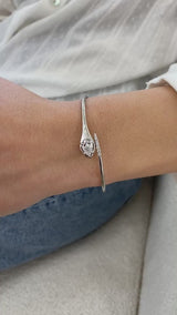 Diamond Bangle Bracelent 1.25 Carat White Gold 14K