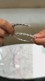 Diamond Bangle Bracelet 5 ct White Gold