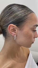 Diamond Hoop Earrings 1.6 ct White Gold
