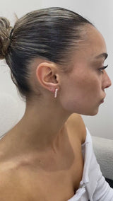 Diamond Dangle Earrings 0.9 ct Rose Gold