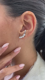 Diamond Climber Earrings 1.6 ct White Gold