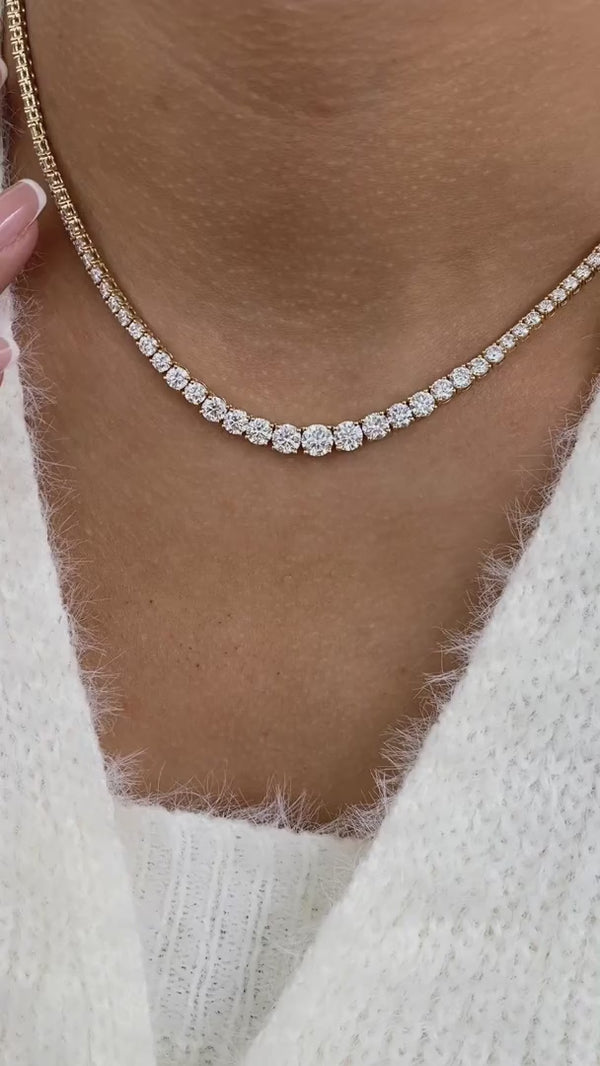Diamond Tennis Necklace 15 ct Yellow Gold