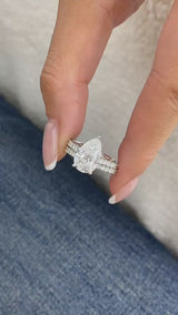 Astrielle Bridal Set Rings Set 3.9ct TCW, White Gold 14K