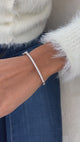 Diamond Bangle Bracelet 1.9 ct White Gold