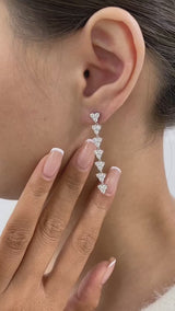 Diamond Drop Earrings 3 ct White Gold