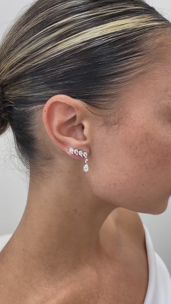 Diamond Drop Earrings 2.68 ct White Gold