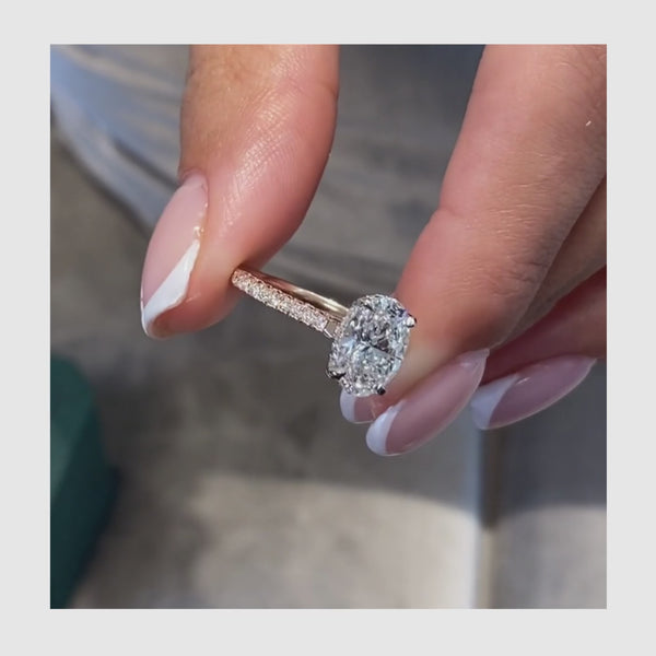 Laurel Pave Diamond Engagement Ring, Yellow Gold 18K