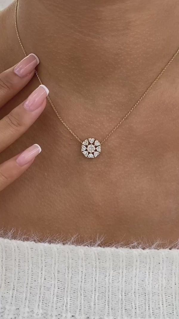 Diamond Pendant Fashion Necklace 1.65 ct TCW, Yellow Gold 14K