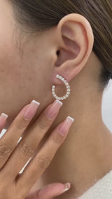 Diamond Open Hoop Earrings 2.4 ct Rose Gold