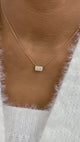 Radiant Pendant Necklace 1.5ct TCW, Rose Gold 14K