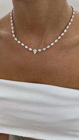 Diamond Tennis Necklace 16.80 ct White Gold