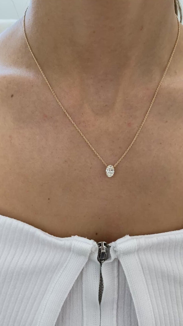 Diamond Pendant Necklace 1 Carat Yellow Gold