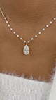 Pear Pendant Necklace 8.9ct TCW, Yellow Gold 14K