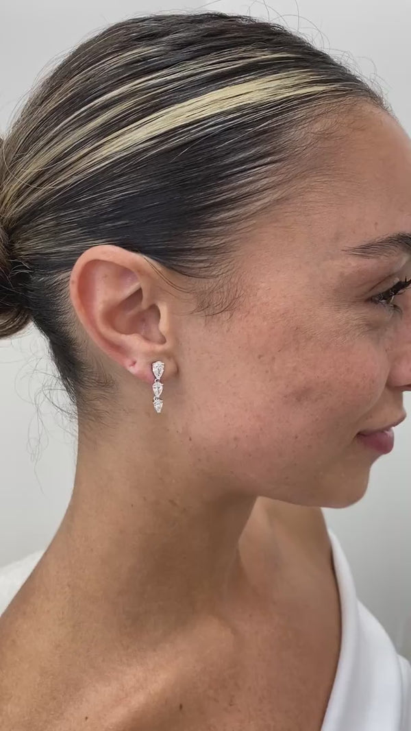Diamond Drop Earrings 2.20 ct White Gold
