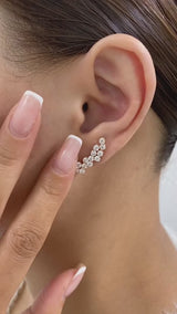 Diamond Climber Earrings 1.9 ct Rose Gold