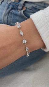 Diamond Link Bracelet 5 ct White Gold