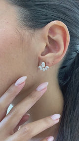 Diamond Stud Earrings 2.4 ct Rose Gold