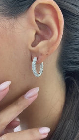 Diamond Hoop Earrings 2.1 ct White Gold