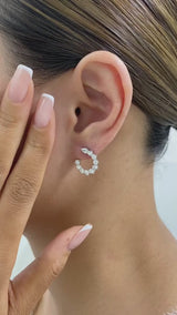 Diamond Hoop Earrings 1.9 ct White Gold