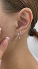 Round Drop Earrings 1.5ct TCW, Yellow Gold 14K