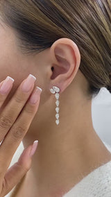 Diamond Drop Earrings 6 ct White Gold