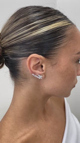 Diamond Climber Earrings 2.33 ct White Gold