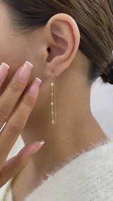 Diamond Threader Earrings 0.8 ct Yellow Gold