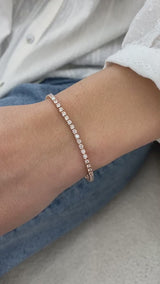 Diamond Tennis Bracelet 2.8 ct Rose Gold