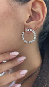 Diamond Hoop Earrings 3 ct White Gold