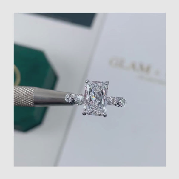 Milena - Radiant Cut 3.05 Carat Diamond Engagement Ring