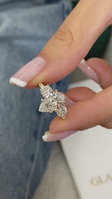 Aska Engagement Ring 3ct TCW, 14K Gold
