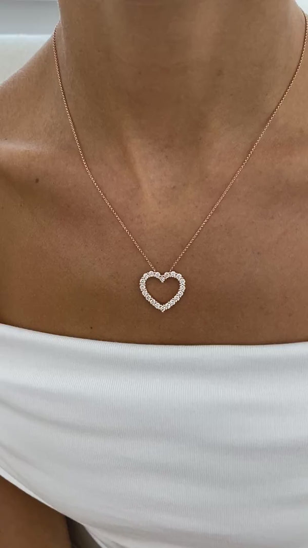 Diamond Pendant Necklace 1.4 ct Rose Gold