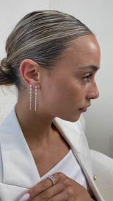 Diamond Drop Earrings 4.2 ct White Gold