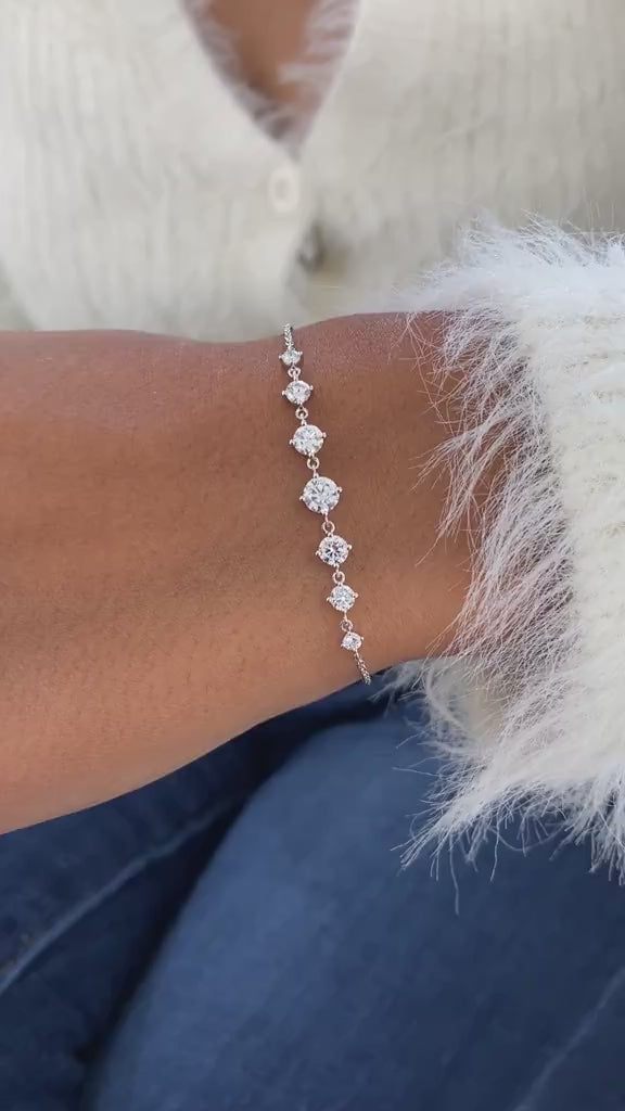 Diamond Link Bracelet 1 ct White Gold